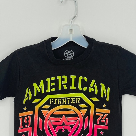 AMERICAN FIGHTER Youth Boswell Neon Black Short Sleeve T-Shirt (30) - Picture 2 of 5